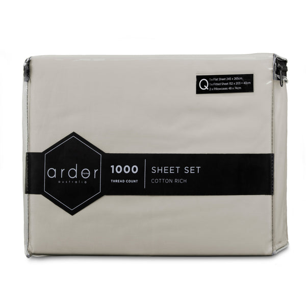 1000Tc Cotton Rich Sheet Set King Single Sheets