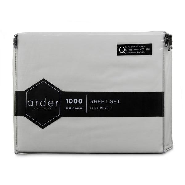 1000Tc Cotton Rich Sheet Set King Single Sheets
