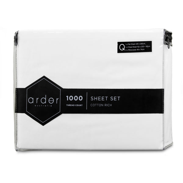 1000Tc Cotton Rich Sheet Set - King Single
