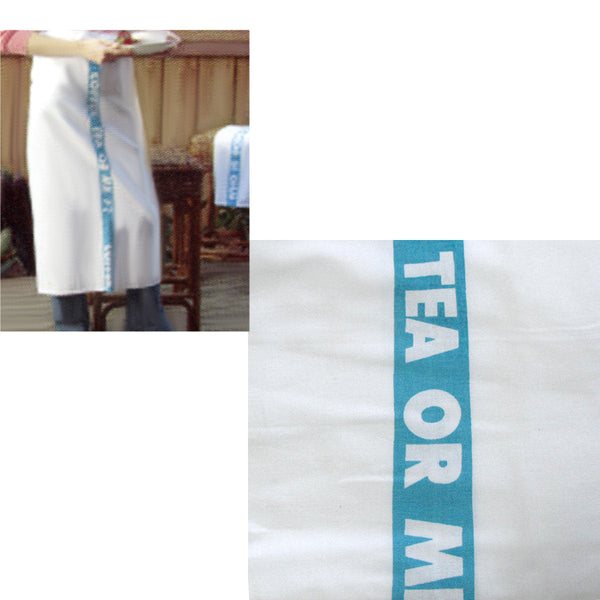 Aprons Assorted Brands Coffee Tea Or Me Blue White Master Chef Half Cotton Apron 86 X 96 Cm