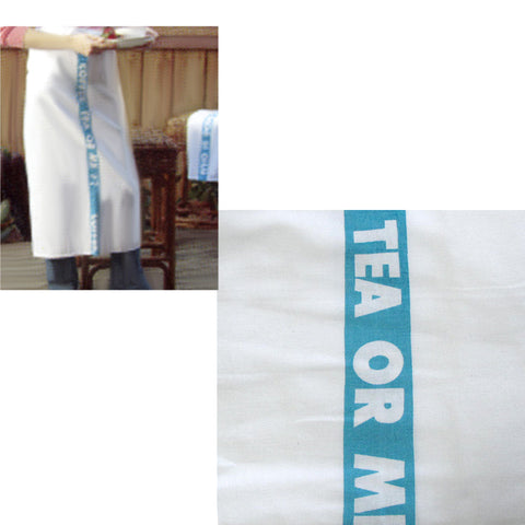 Coffee Tea Or Me Blue White Master Chef Half Cotton Apron 86 X 96 Cm Aprons