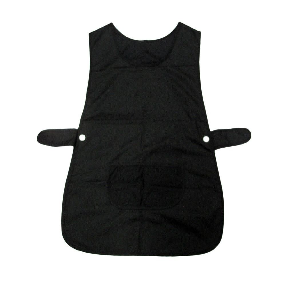 Ladies Women Side Button Tabard Apron 50X80 Cm Black Aprons