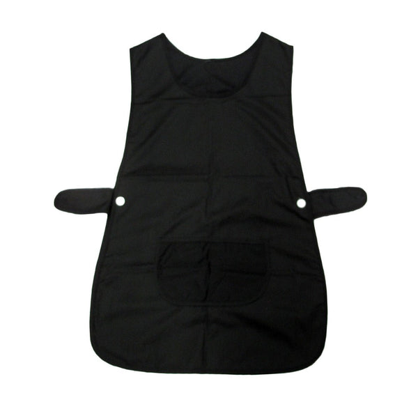 Ladies Women Side Button Tabard Apron 50X80 Cm Black Aprons