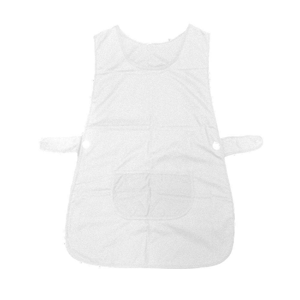 Ladies Women Side Button Tabard Apron 50X80 Cm White Aprons