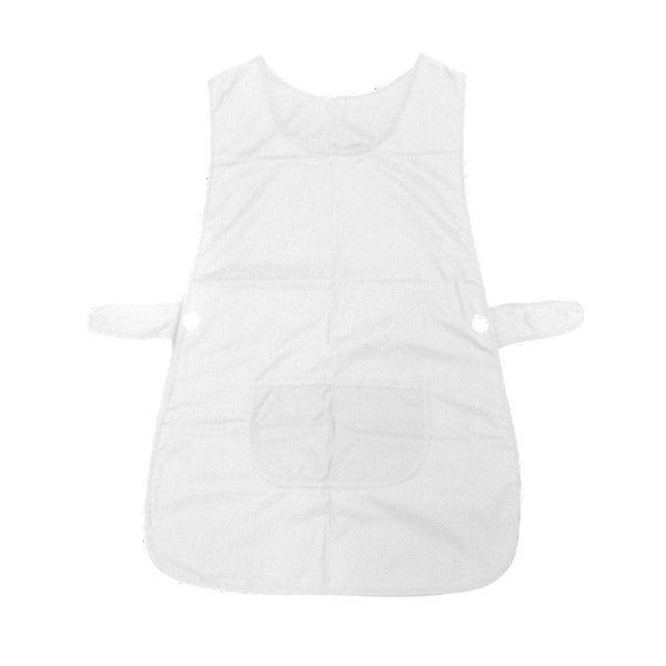 Ladies Women Side Button Tabard Apron 50X80 Cm White Aprons