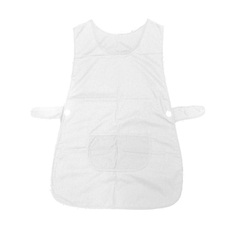 Ladies Women Side Button Tabard Apron 50X80 Cm White Aprons