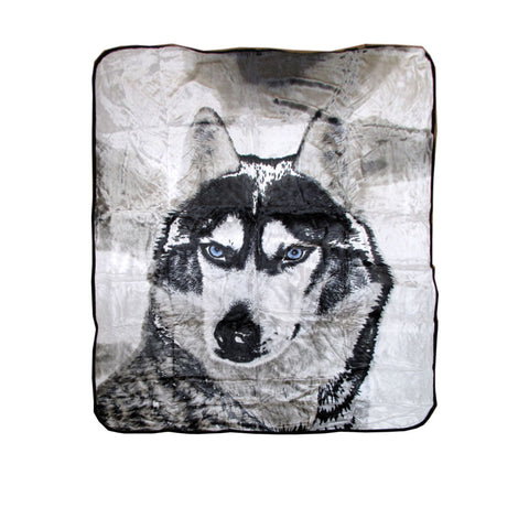 Soft 3D Animal Print Faux Mink Blanket Queen Husky Blankets