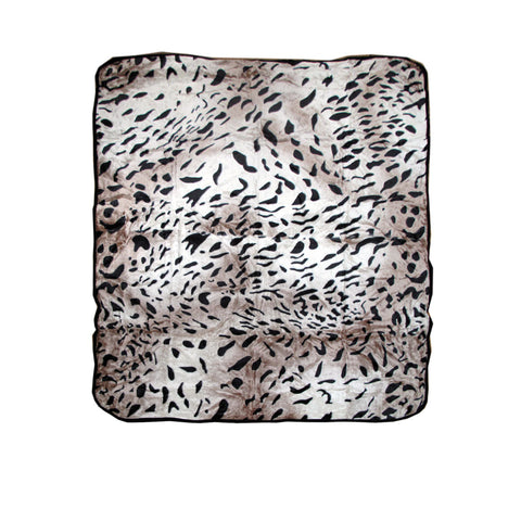 Animal Skin Pattern Faux Mink Blanket Queen Jaguar