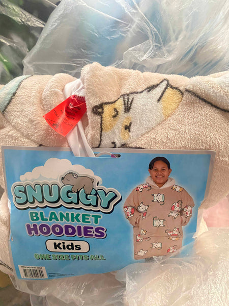 Girls Comfy Warm Blanket Hoodie With Sherpa Fleece Reverse Cat Blankets