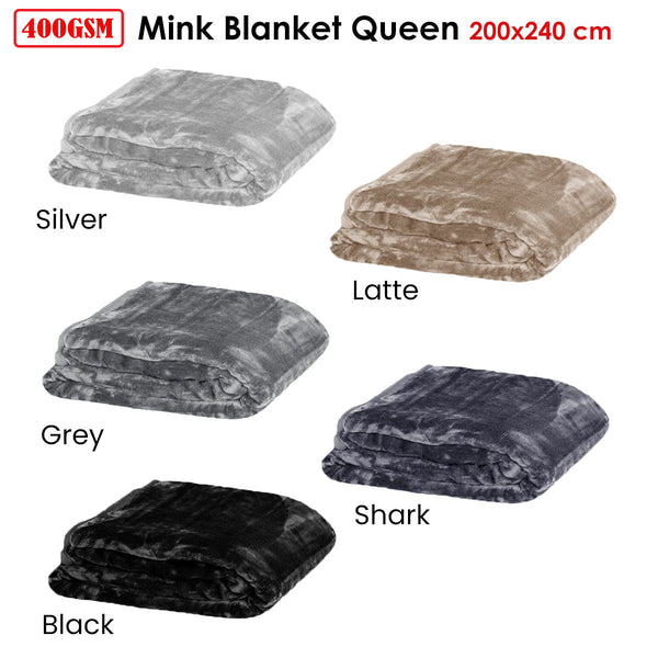 Soft Plain Faux Mink Blanket Queen Blankets
