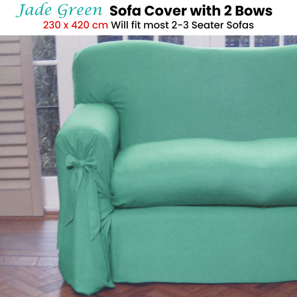 Jade Green Sofa Cover 2 To 3 Seater 230 X 420Cm Slipcovers