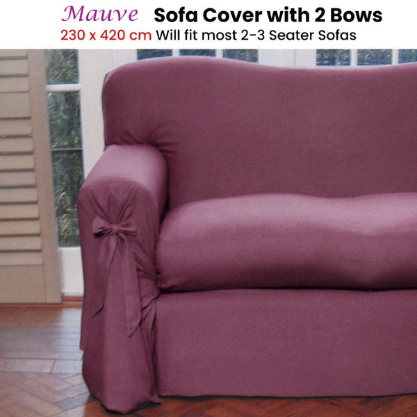 Mauve Sofa Cover 2 To 3 Seater 230 X 420Cm Slipcovers