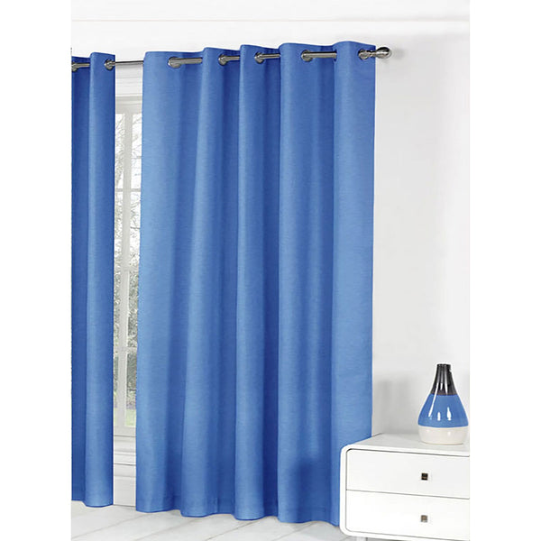Bloomington Pair Of Easy Care Eyelet Curtains Blue 180 X 221 Cm Curtains & Drapes