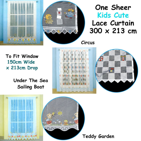 One Piece Kids Cutesheer Lace Curtain Circus Curtains & Drapes