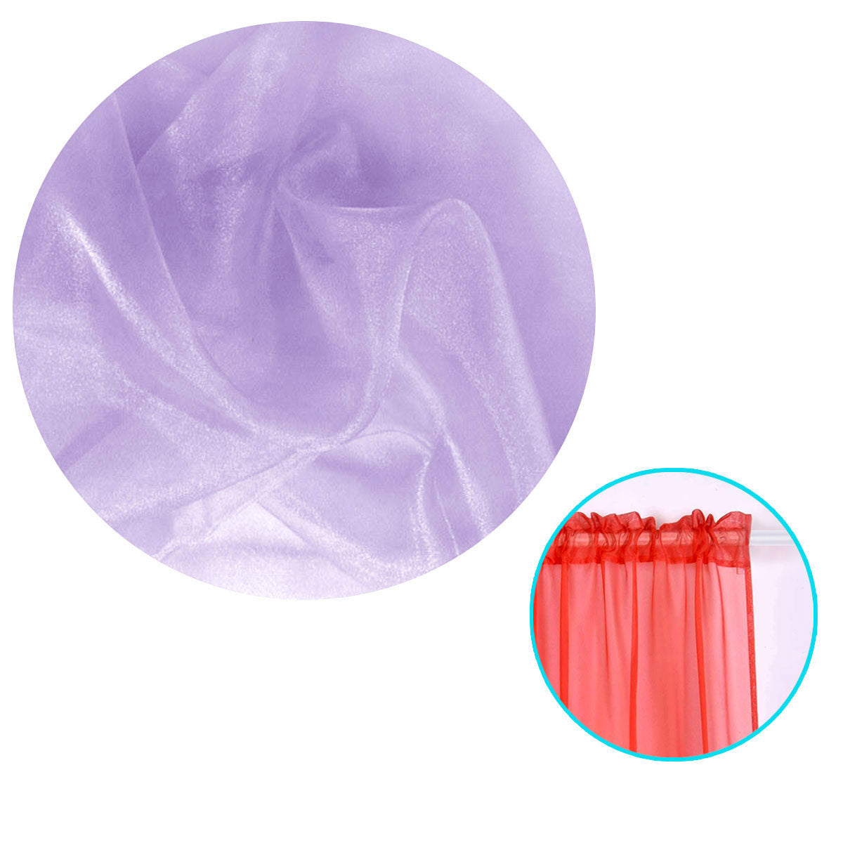 Pair Of Organza Sheer Rod Pocket Curtains Curtains & Drapes