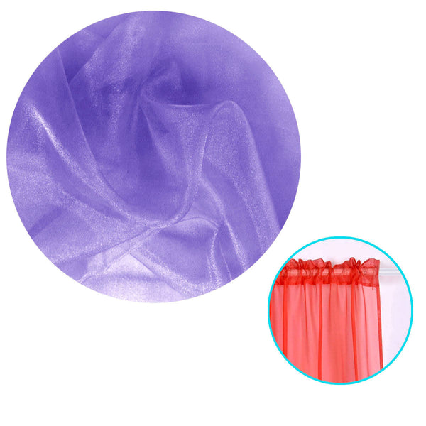 Pair Of Organza Sheer Rod Pocket Curtains Curtains & Drapes