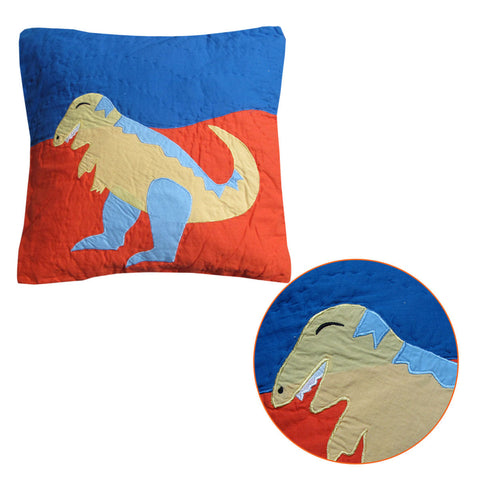 Dinosaur Embroidered Filled Cushion