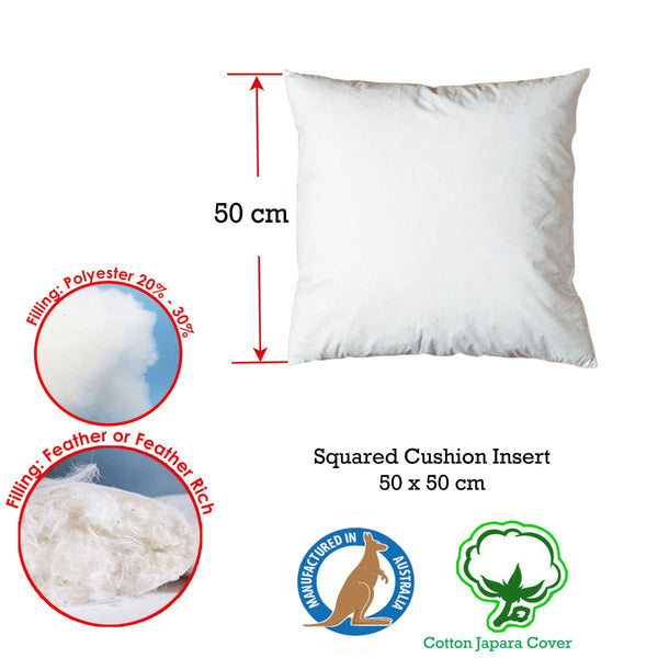 Duck Feather Rich Fill Cushion Inserter Square 25 X 25Cm Cushions & Decorative Pillows