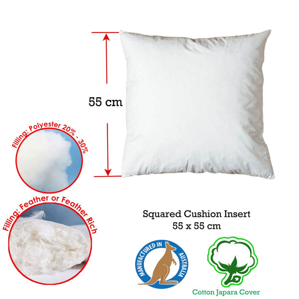 Duck Feather Rich Fill Cushion Inserter Square 25 X 25Cm Cushions & Decorative Pillows