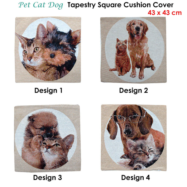 Tapestry Pet Cat Dog Square Cushion Cover Design 1 Cushion Covers