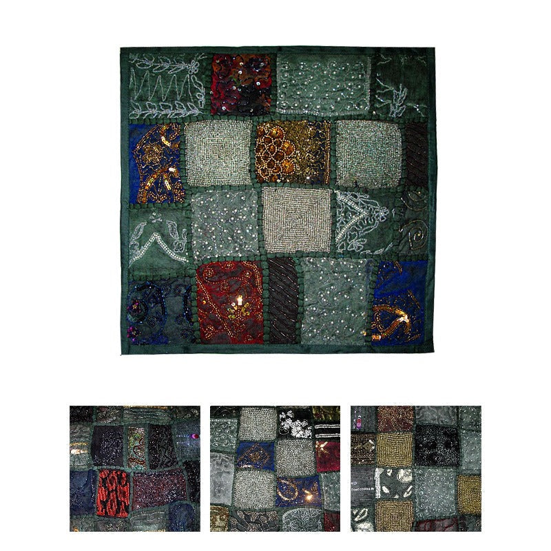 Hand Crafted Beaded Cushion Cover Forest Cushion Covers