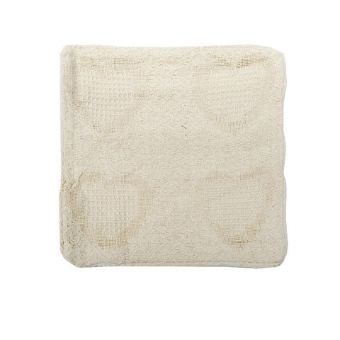 Cotton Knitted Cushion Cover Heart Natural Cushion Covers