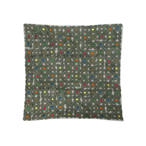Lora Applicate Flowers Grey Cushion Cover Cushion Covers
