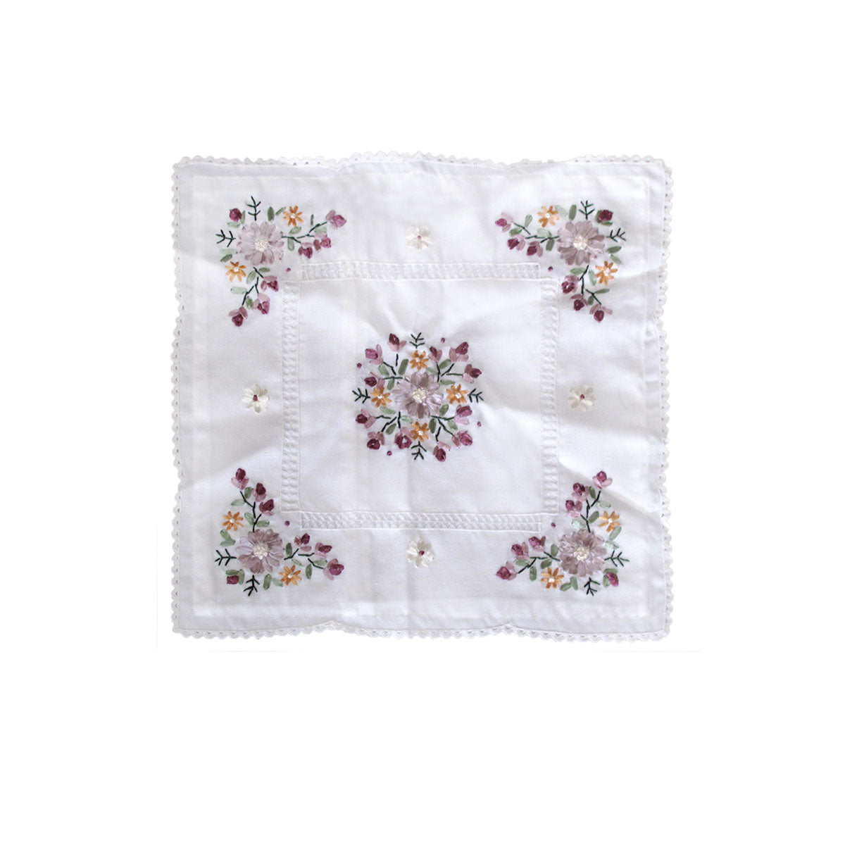 Victoriana White Applique Embroidered Cushion Cover 45 X Cm Cushion Covers