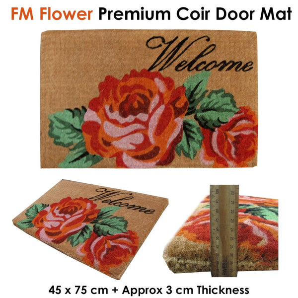 Extra Thick Flower Premium Coir Door Mat Door Mats & Floor Mats