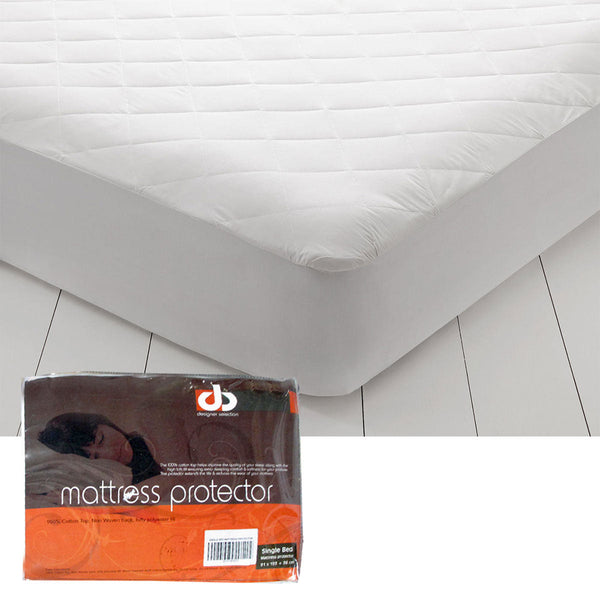 Lightly Quilted Cotton Top Mattress Protector Single Mattress Toppers & Protectors