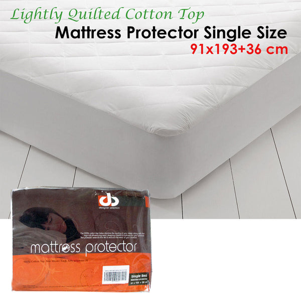 Lightly Quilted Cotton Top Mattress Protector Single Mattress Toppers & Protectors