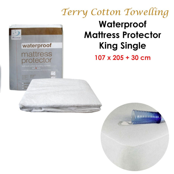 Fully Fitted Terry Waterproof Mattress Protector 30Cm Wall Mattress Toppers & Protectors