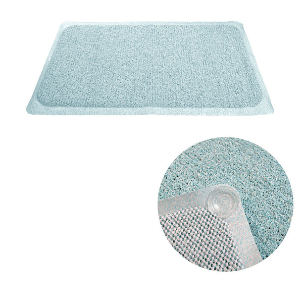 Loofah Shower Mat Blue Non Slip Appliqués & Mats
