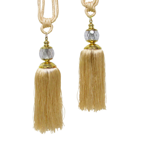 Elizabeth Pair Of Curtain Tassel Rope Ties Champagne/Gold Curtains & Drapes