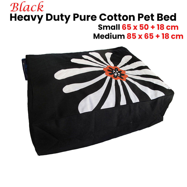 Heavy Duty Pure Cotton Pet Dog Bed Cover Small Black Pet Beds