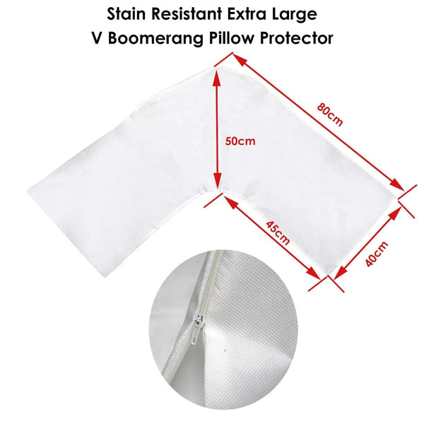 Stain Resistant Extra Large V Boomerang Pillow Protector Pillows