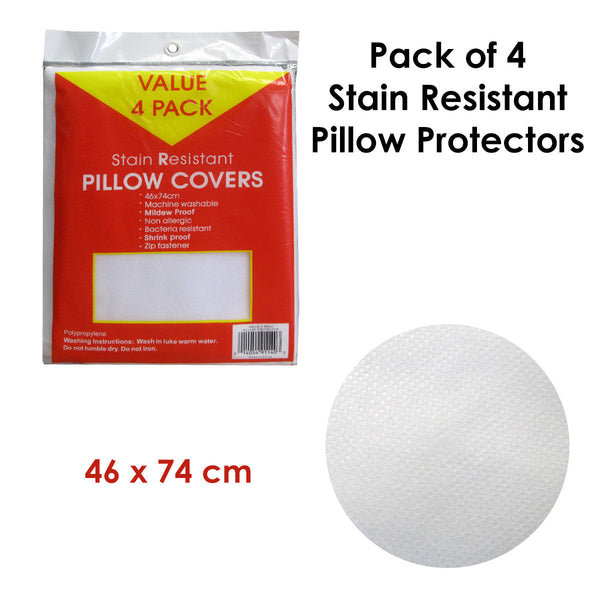Pack Of 4 Stain Resistant Pillow Protectors Pillows
