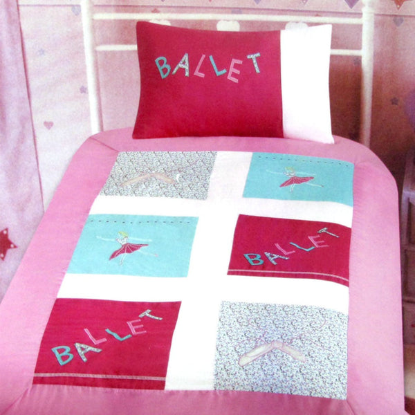 Ballerina Embroidered Quilt Cover Set Single Quilt Covers