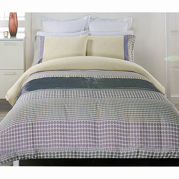 Brie Lilac Grey Quilt Cover Set Quilt Covers