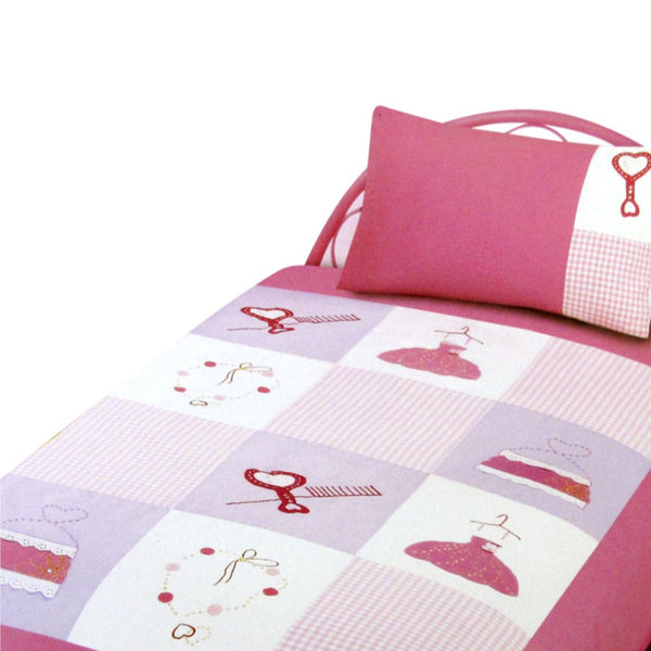 Diva Girls Accessories Embroidered Quilt Cover Set Single Quilt Covers