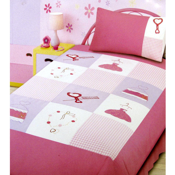 Diva Girls Accessories Embroidered Quilt Cover Set Single Quilt Covers