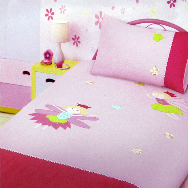 Fairies Embroidered Quilt Cover Set Single Quilt Covers