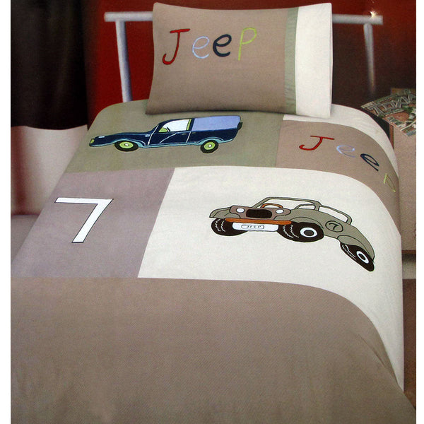 Jeep Classics Embroidered Quilt Cover Set Single Quilt Covers