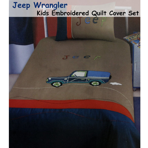 Jeep Wrangler Embroidered Quilt Cover Set Single Quilt Covers