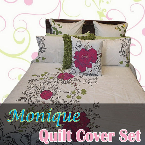Quilt Covers Assorted Brands Monique Embroidery Quilt Cover Set