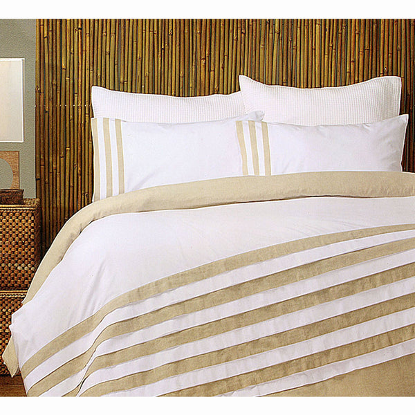 Turin White Linen Quilt Cover Set King Quilt Covers