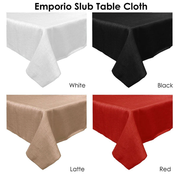 Emporio Slub Table Cloth White 130 X 180 Cm Table Cloths