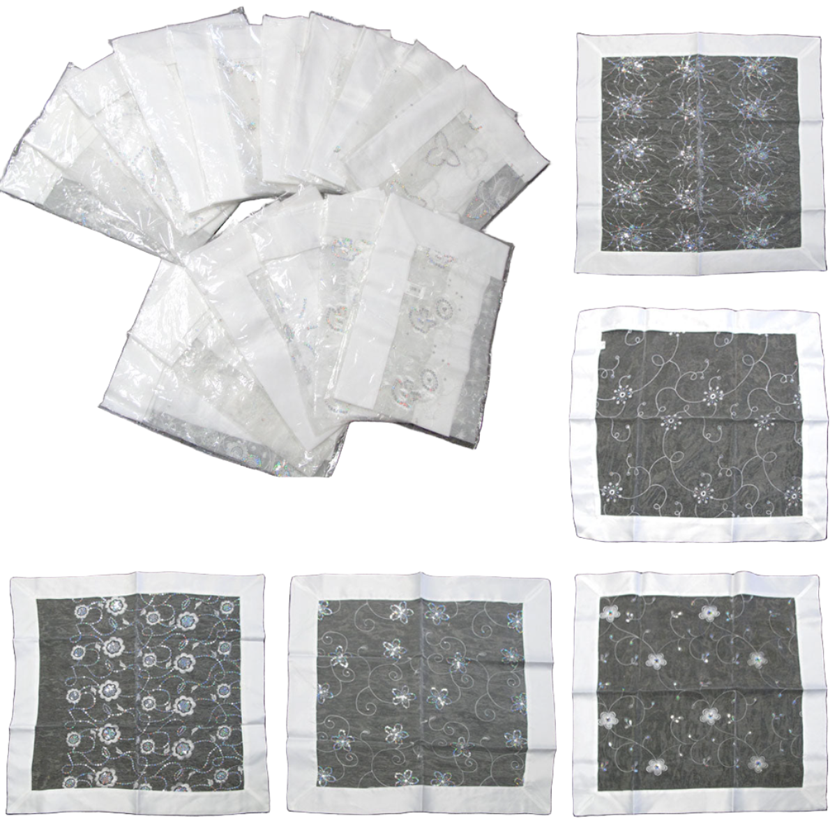 White Sequined Organza Glitter Table Cloth Topper 90 X Cm Table Cloths