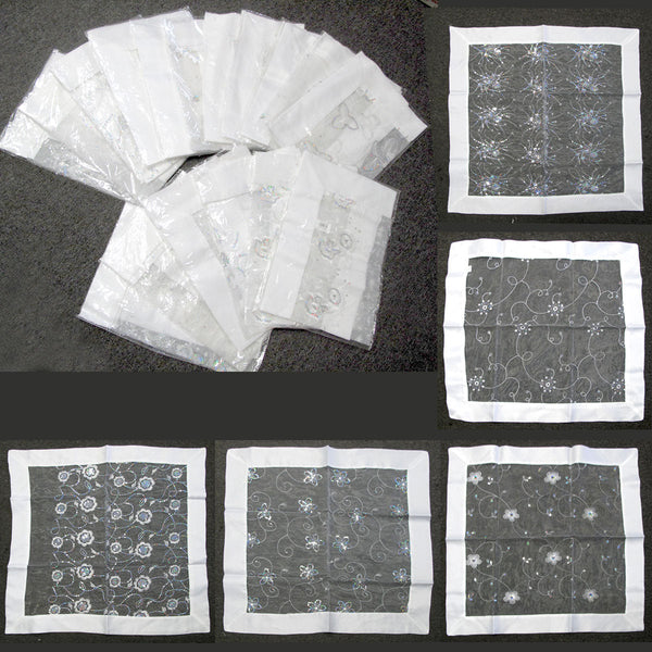 White Sequined Organza Glitter Table Cloth Topper 90 X Cm Table Cloths