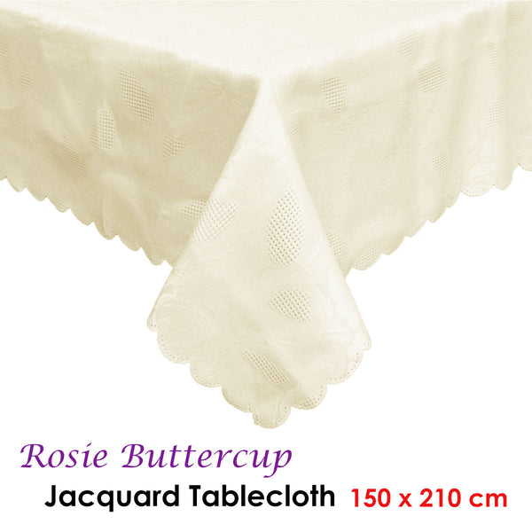 Rossi Rosie Buttercup Luxury Tablecloth 150 X 210 Cm Table Cloths